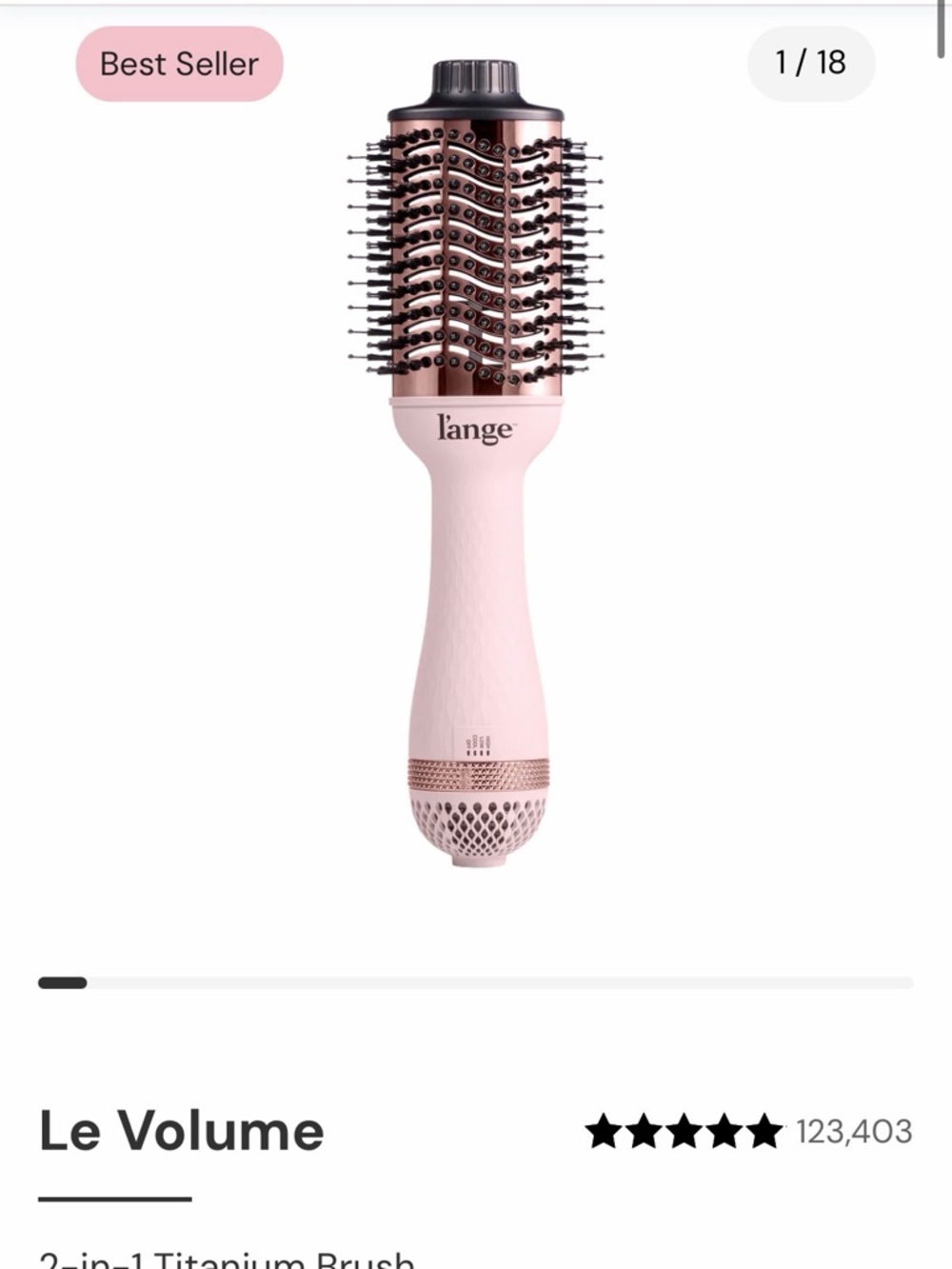 Lange 2-in-1 Round Brush Styler - Rose Gold & Light Pink